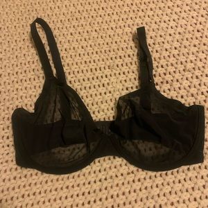 34F Cuup Black Demi Plunge Bra